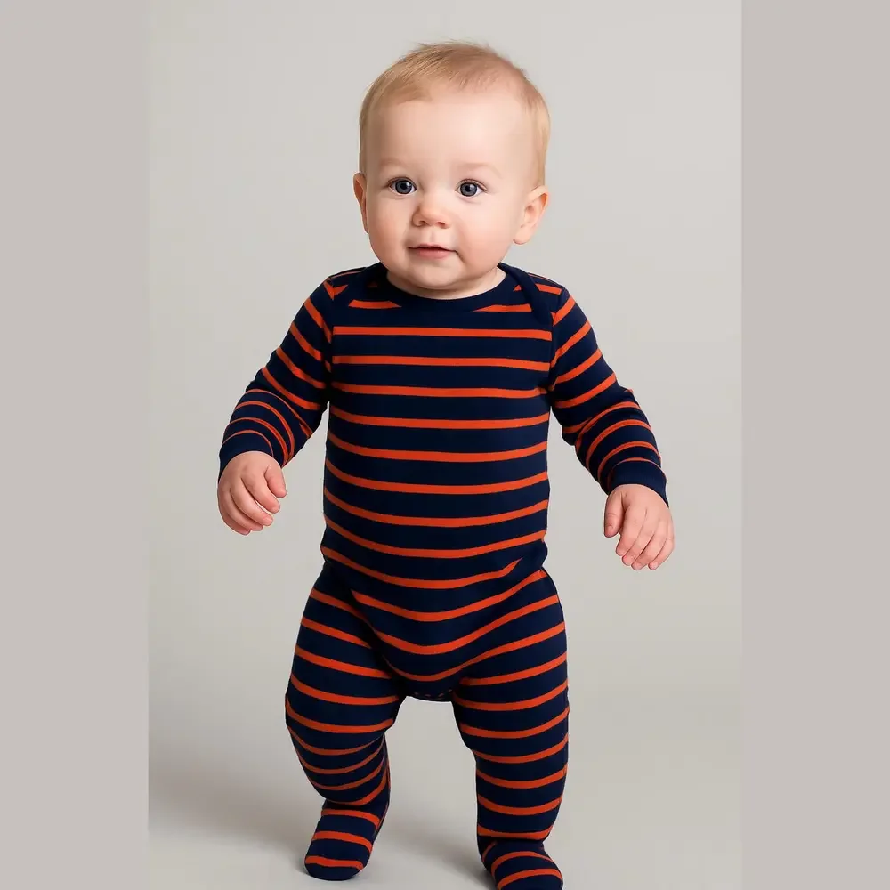 Carter's Size 12 Months Long Sleeve Onesie Blue and Orange
